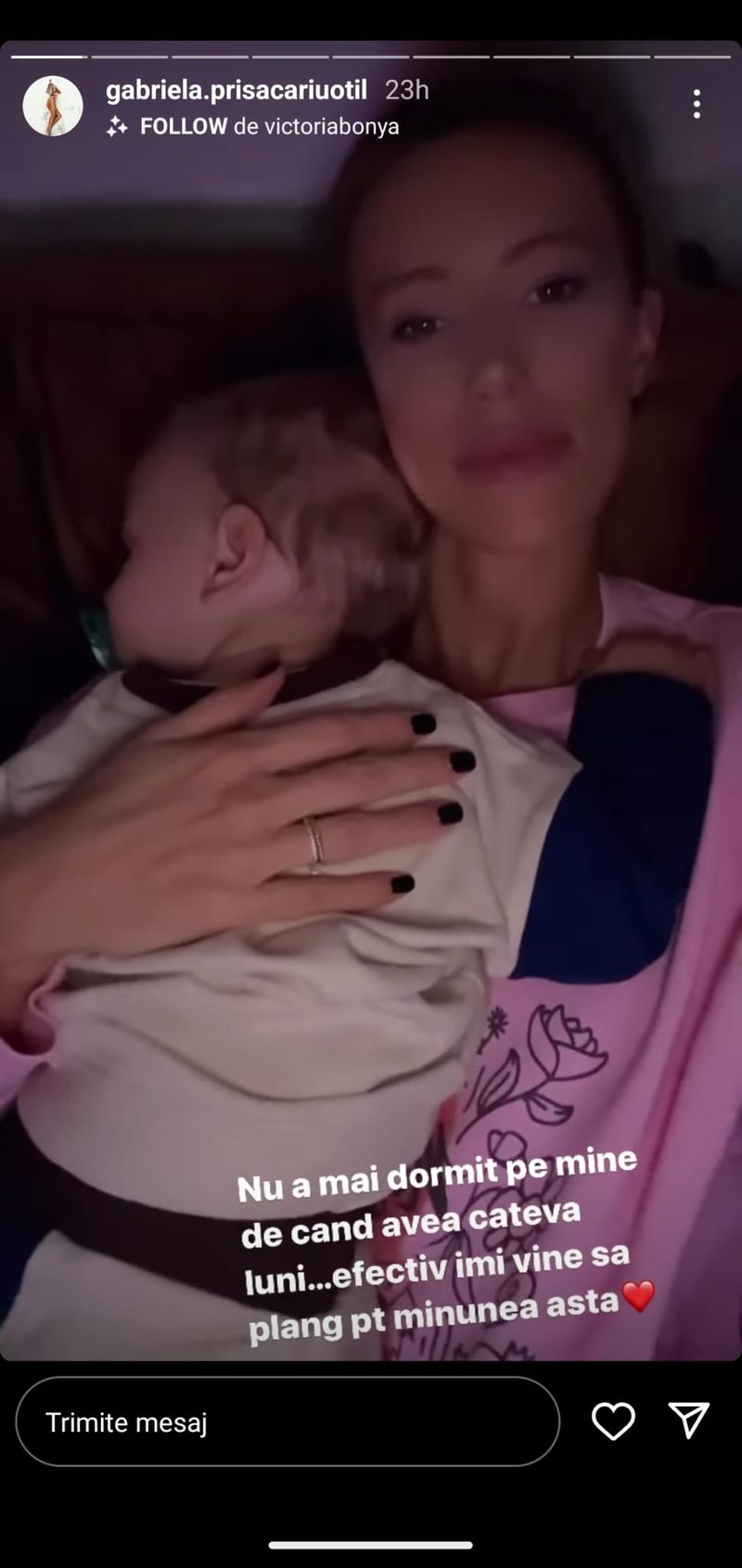 Gabriela Prisăcariu, momente înduioșătoare alături de copilul ei