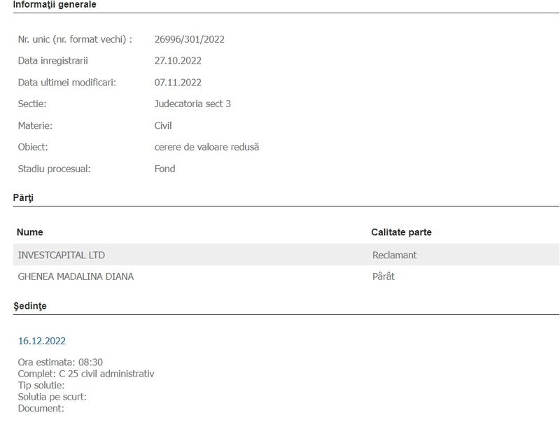 Mădălina Ghenea a fost citată în fața instanței.