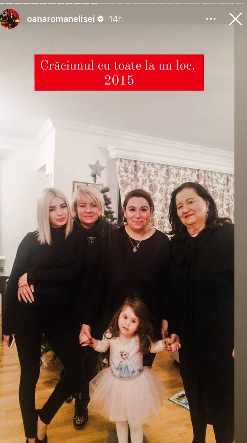 Oana Roman, imagini emoționante cu familia ei, de Crăciun. Mioara Roman, prezentă permanent în gândurile fiicei sale