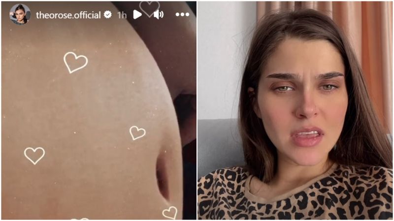 Theo Rose burtica, Theo Rose insarcinata, Theo Rose dezvaluiri