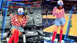 FOTO Ivana Knoll i-a înnebunit pe americani cu fusta sa minusculă! Cum a venit îmbrăcată la un meci din NBA