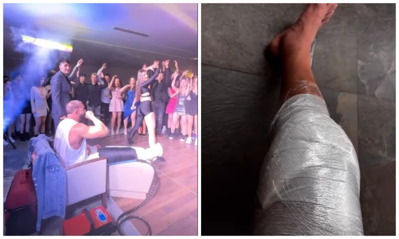 Dorian Popa a cântat la un majorat, la o zi după operația la picior