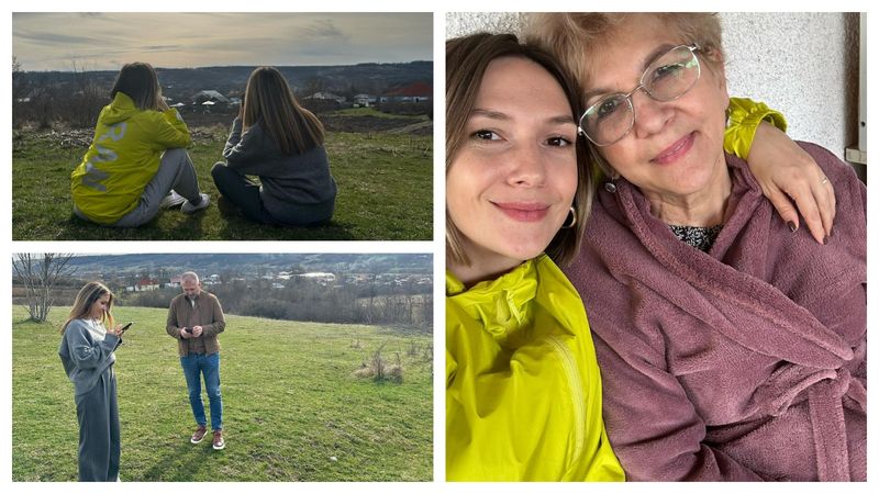 Adela Popescu, fratele și mama ei