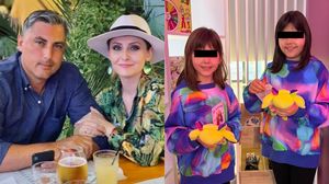 Alina Sorescu, fostul soț și cele două fiice ale lor