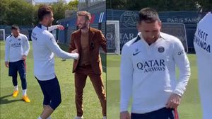 Leo Messi, viral după vizita lui David Beckham la PSG