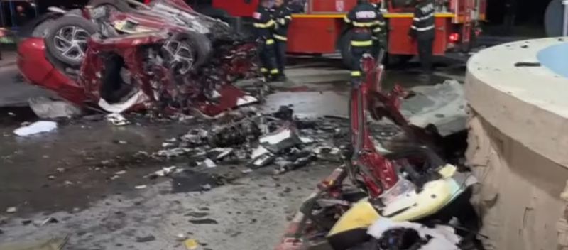 Imagine de la locul accidentului Accident Năvodari tânăr de 23 de ani mort