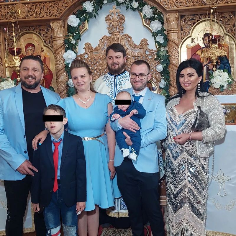 Adriana Bahmuteanu și George Restivan la botez