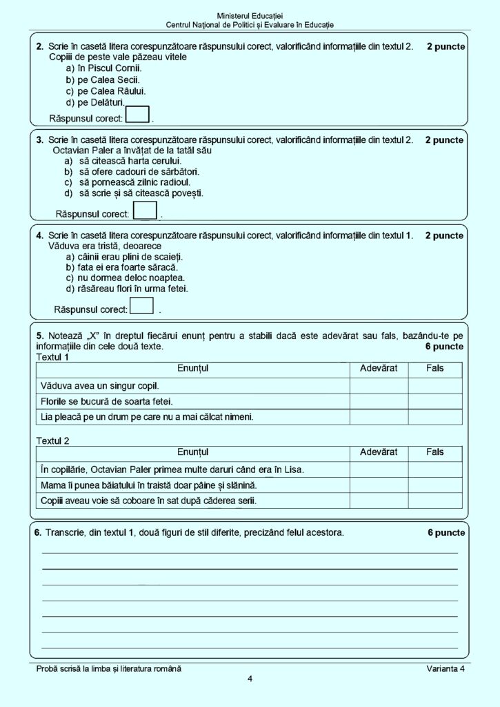 Evaluarea Națională 2023: Subiectele la Limba și Literatura Română 