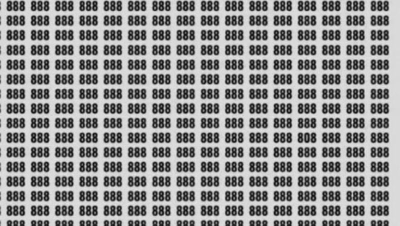 Test de inteligență! Poți să găsești numărul 808 din această imagine?