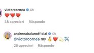 comentarii pline de romantism intre andreea balan si victor cornea