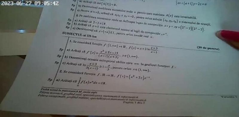 BAC 2023: subiecte matematică