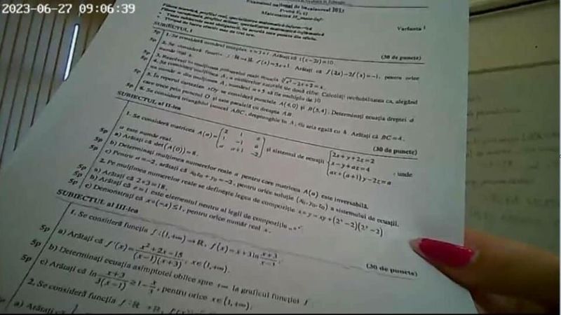 BAC 2023: Subiecte și barem matematică 2023