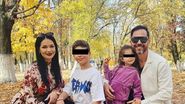 Dinu Maxer împreună cu fosta lui soție, Deea și copiii lor