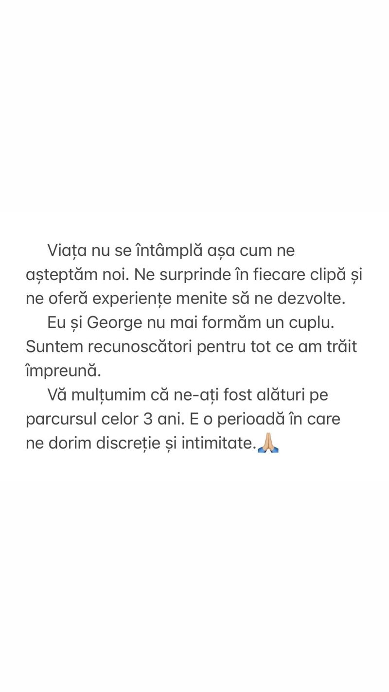 viviana sposub, george burcea, despartire, declaratii