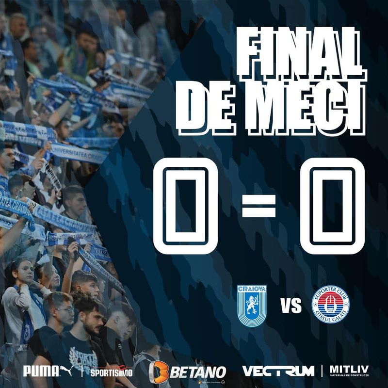 CSU Craiova - Oțelul Galați, 0-0