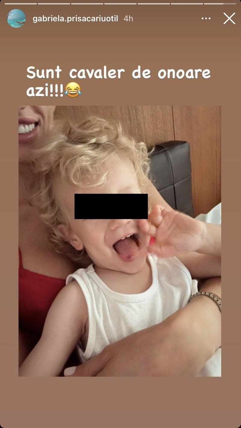 Gabriela Prisăcariu a postat o imagine cu băiețelul ei, chiar în ziua nunții