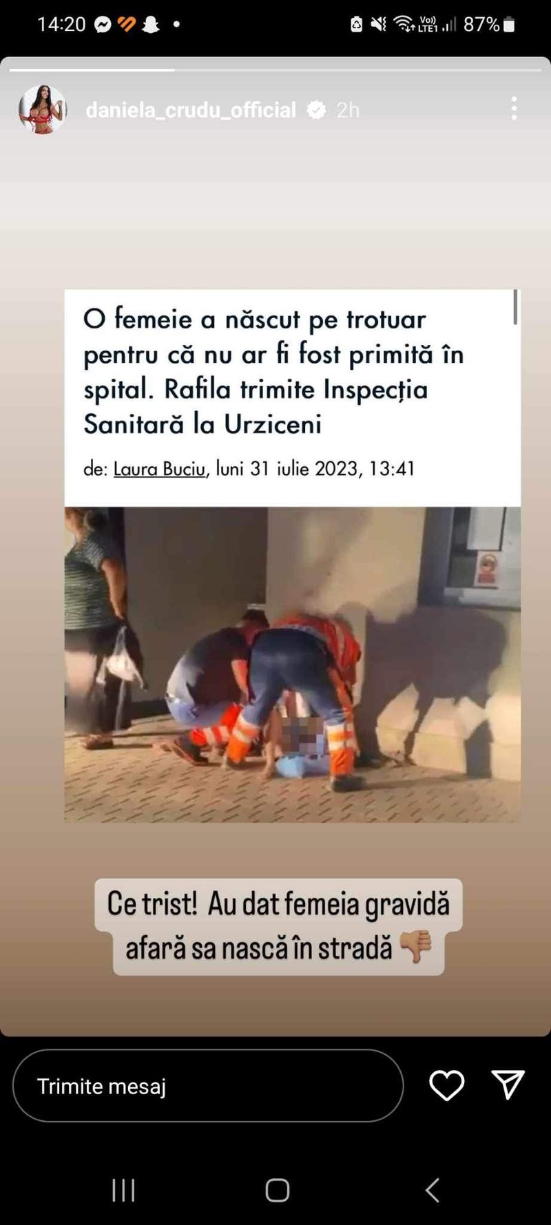 daniela crudu, urziceni, reacție, declaratii