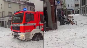 Orașul Reutlingen a fost acoperit complet de grindină