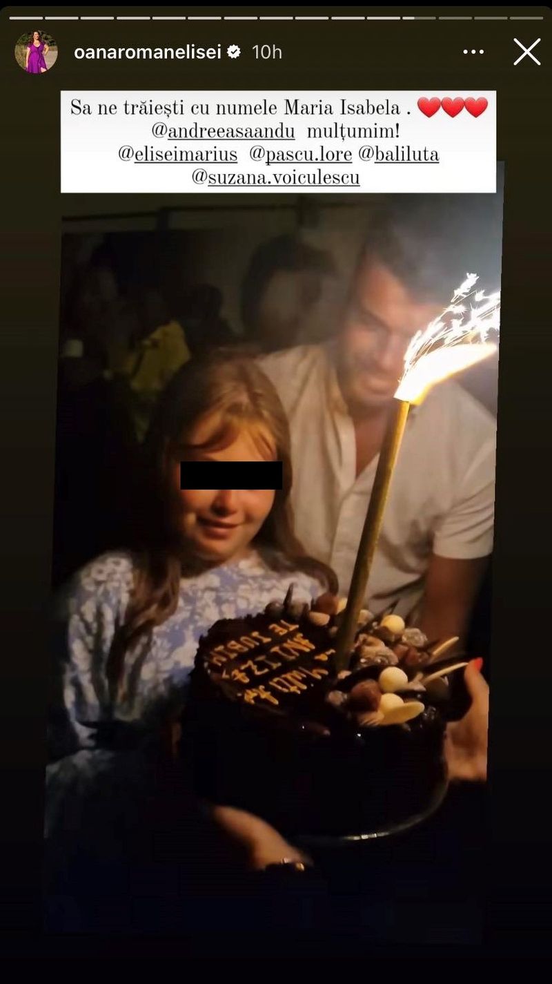 Oana Roman și Marius Elisei și-au sărbătorit fiica împreună