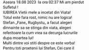 stefan stan, stefan stan deces, stefan stan rugby, deces sportiv