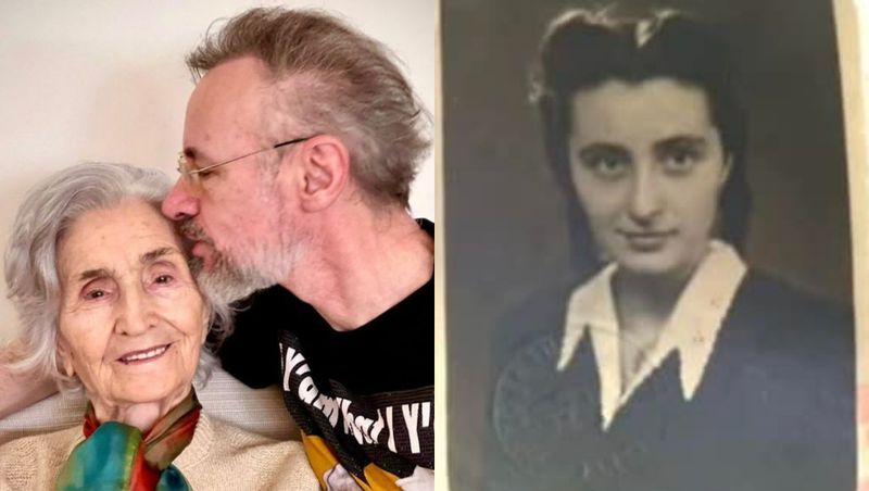 Mihai Albu și mama sa