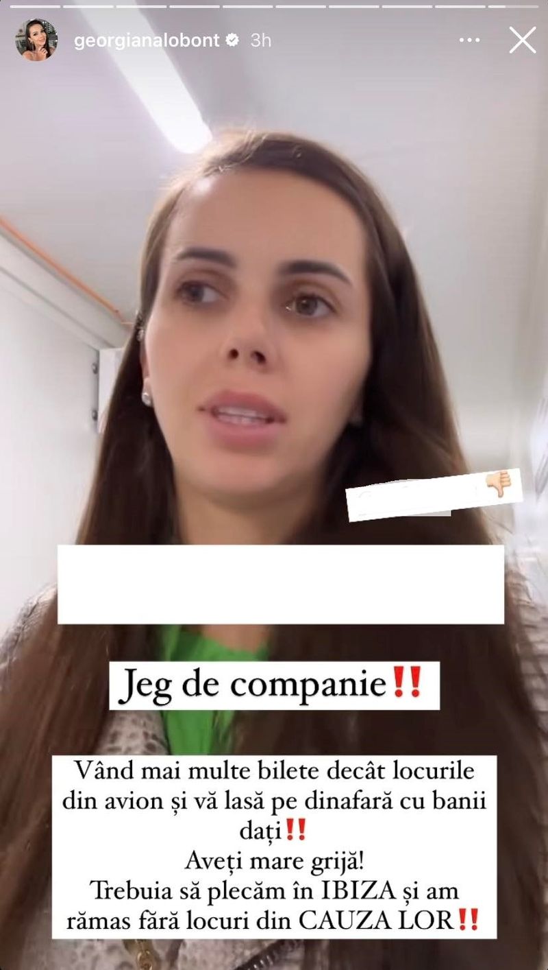 Georgiana Lobonț, enervată la culme din cauza companiei aeriene cu care trebuia să călătorească astăzi