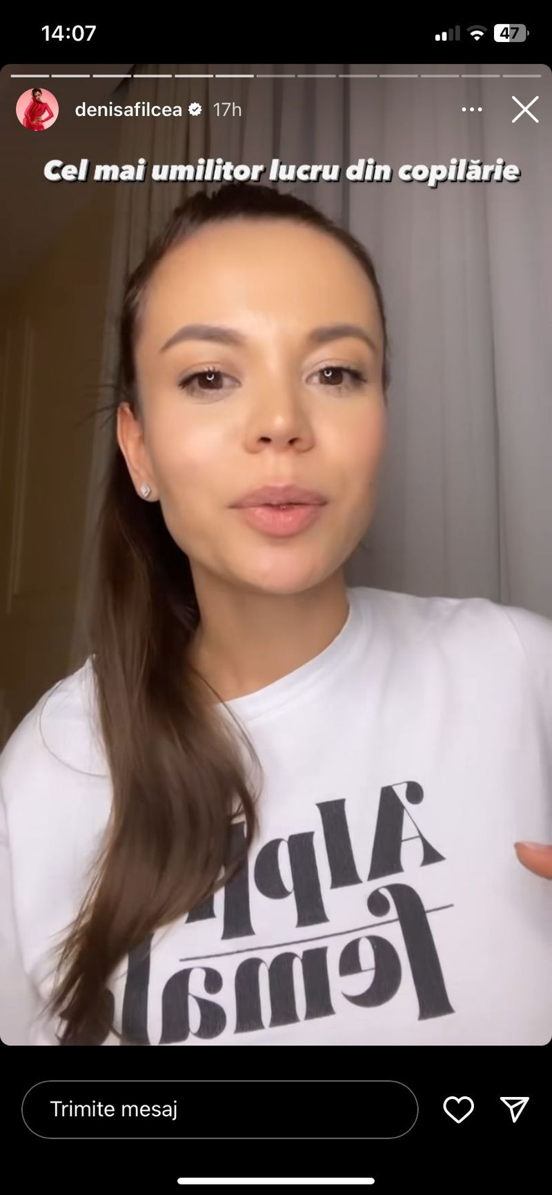 denisa filcea, instagram, mesaj, dezvaluiri