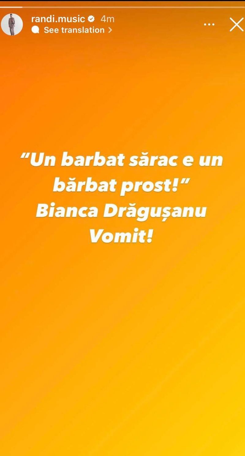 randi, bianca dragusanu, reactie, insulta