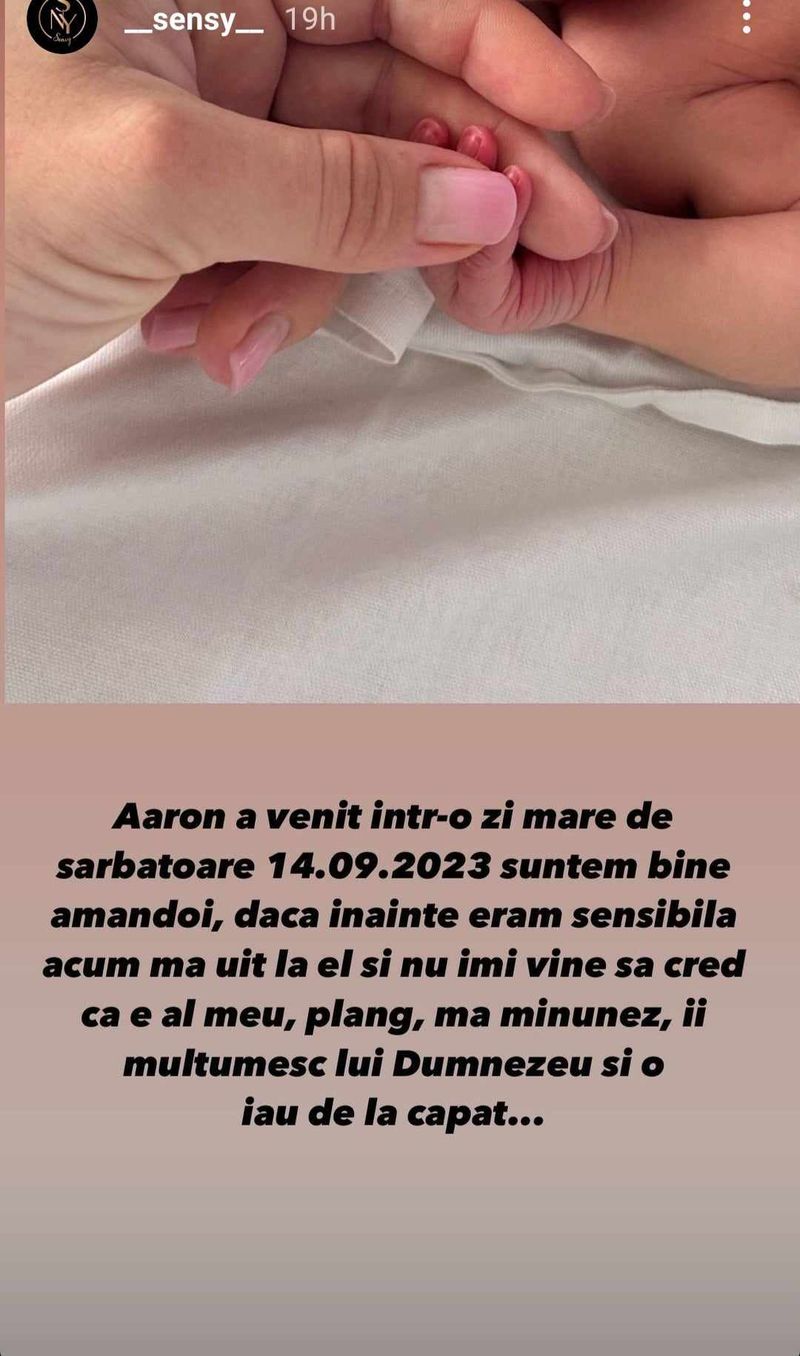 sensy, sensy copil, sensy a nascut, sensy declaratii