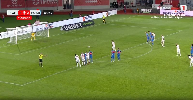 Penalty-ul executat de Daniel Paraschiv &icirc;n urma intervenției lui Joyskim Dawa