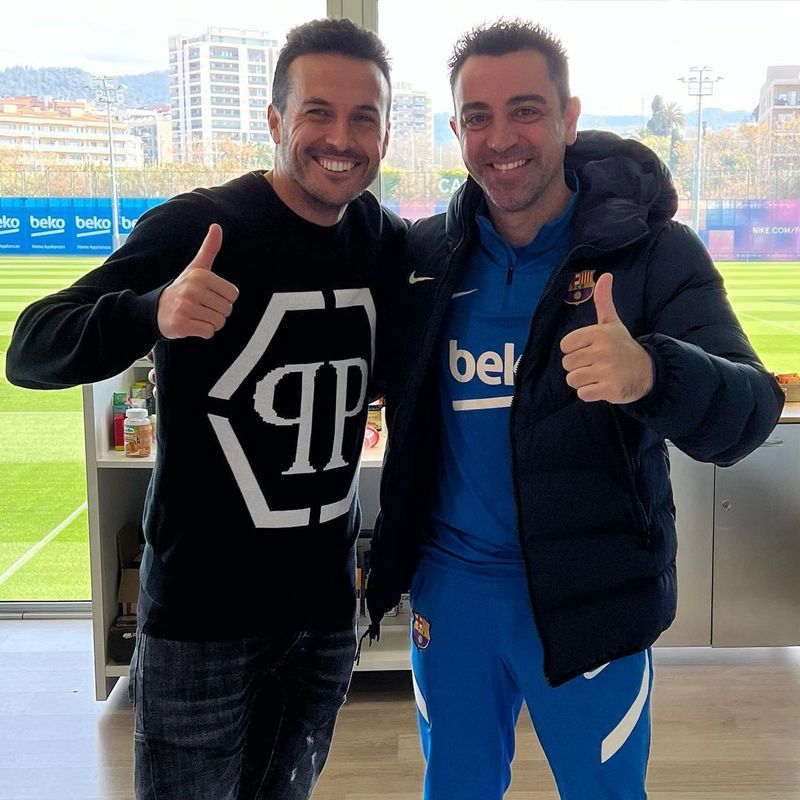 Xavi Hernandez și PEdro, foști colegi la FC Barcelona