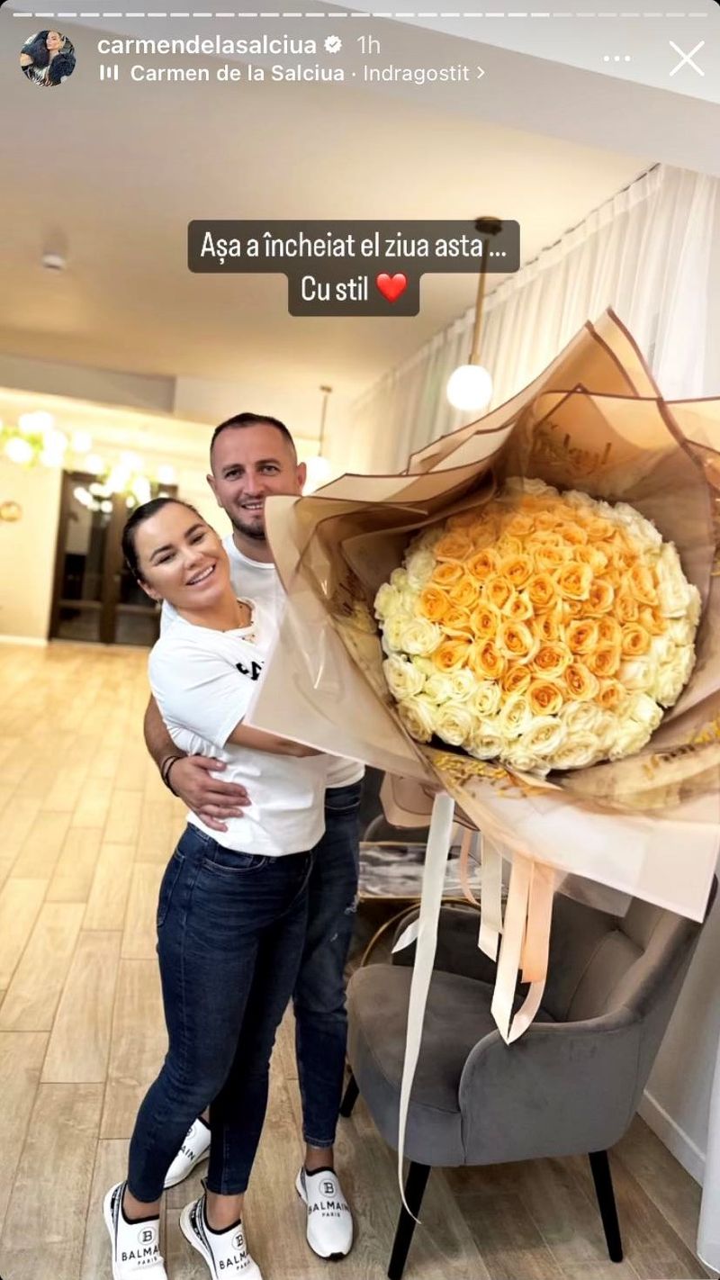 Carmen de la Sălciua a avut parte de o surpriză romantică din partea soțului ei