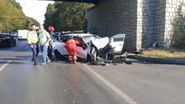Mașina medicului Cornel Petreanu, după accident