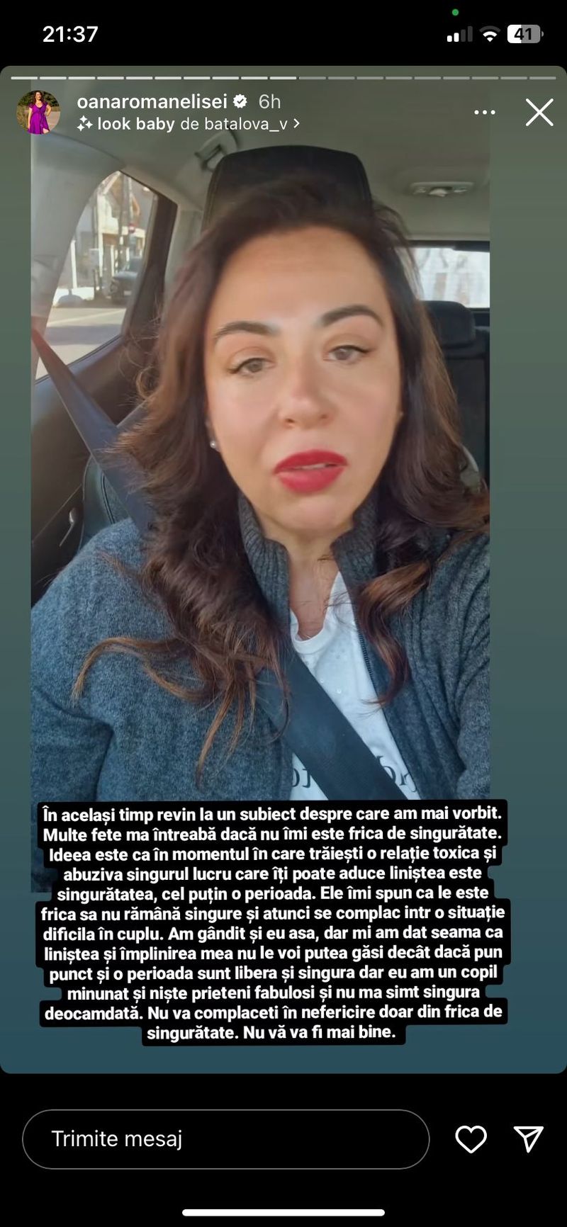 oana roman, marius elisei, relatie, despartire, reactie