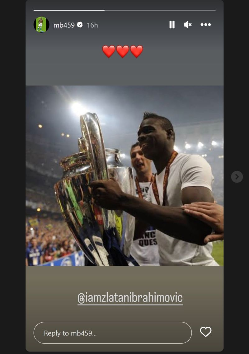 Story-ul postat de Mario Balotelli ca o replică pentru Ibrahimovic