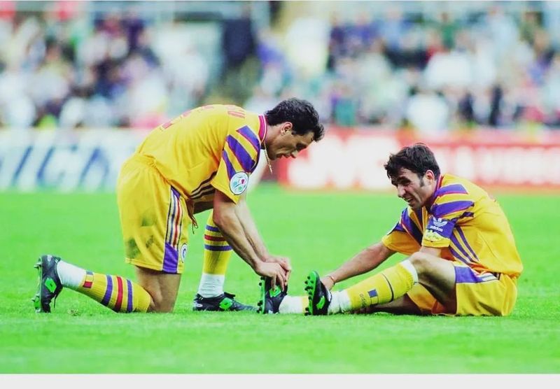 Gică Hagi și Gică Popescu, doi dintre cei mai buni jucători din istoria Rom&acirc;niei