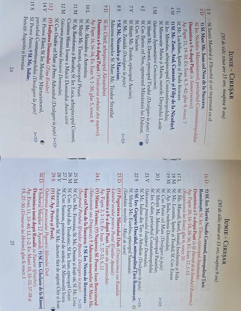 Calendar Creștin Ortodox Iunie 2024