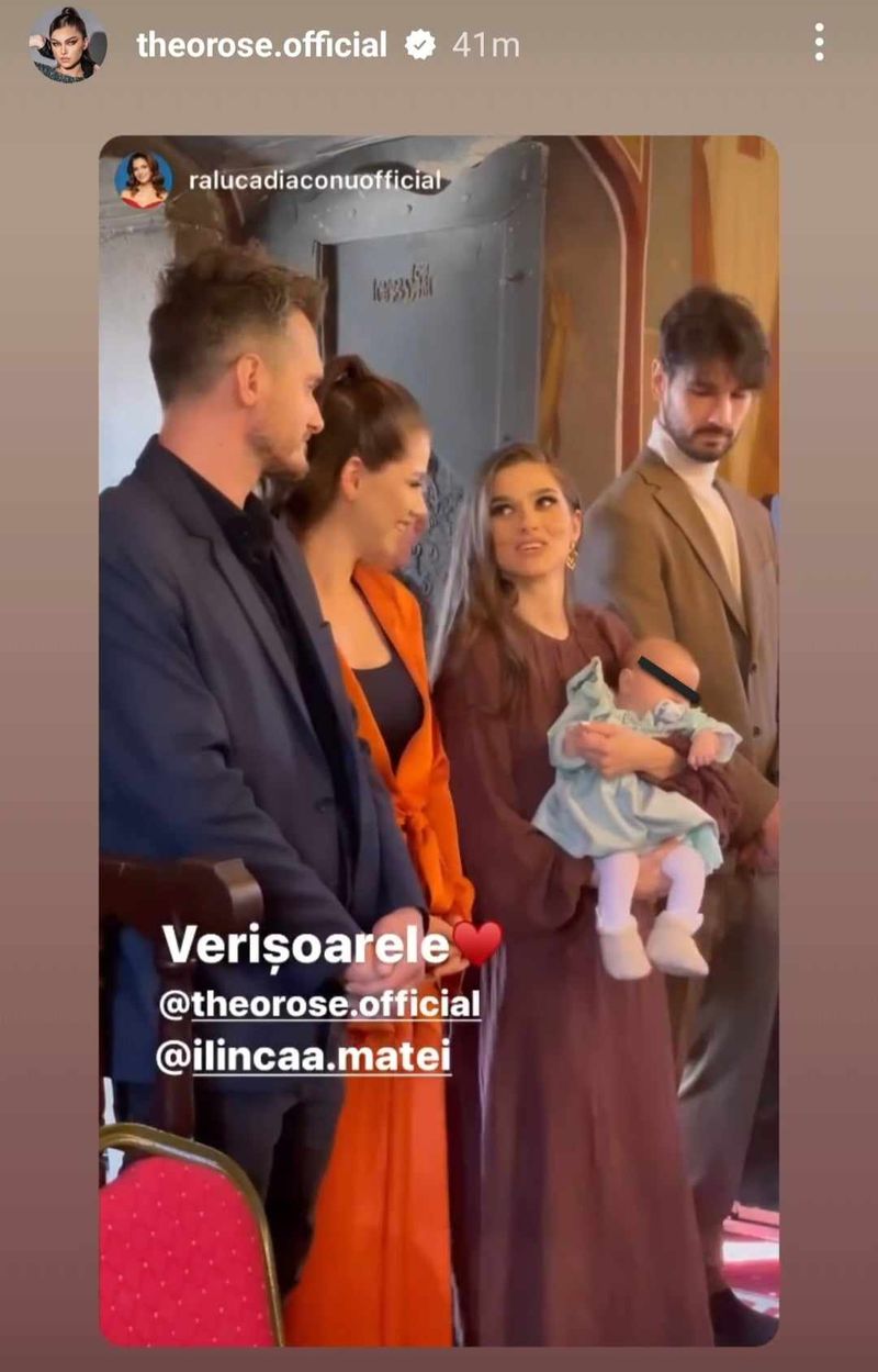 theo rose, anghel damian, theo rose nașă de botez, theo rose anunt, theo rose familie 