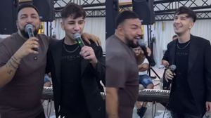Biju alături de fiul său pe scenă.  biju