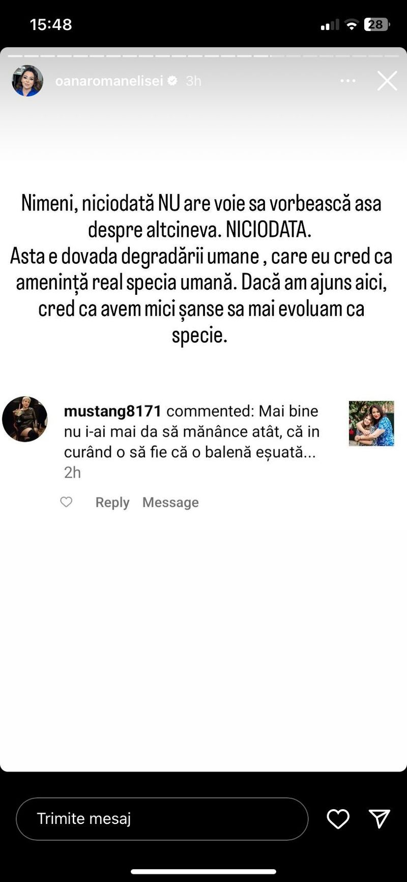 oana roman, instagram, fiica, declaratii, jignire, revoltata