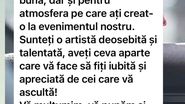 Marcela Fota a fost lăudată de persoanele cărora le-a cântat de curând