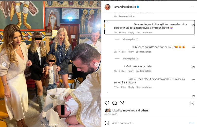 andreea banica, postare, fani, tinuta, critica