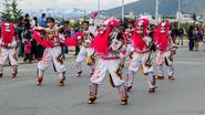 Participanți în costume, la un festival din Argentina