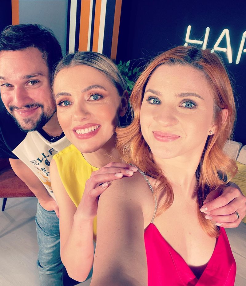 Cristina Ciobănașu împreună cu Vlad Gherman și Andreea Ibacka, pe platourile de filmare  cristina ciobănașu si vlad gherman emisiune
