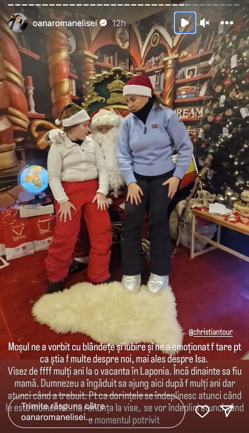 Oana Roman, emoționată până la lacrimi în vacanță în Laponia