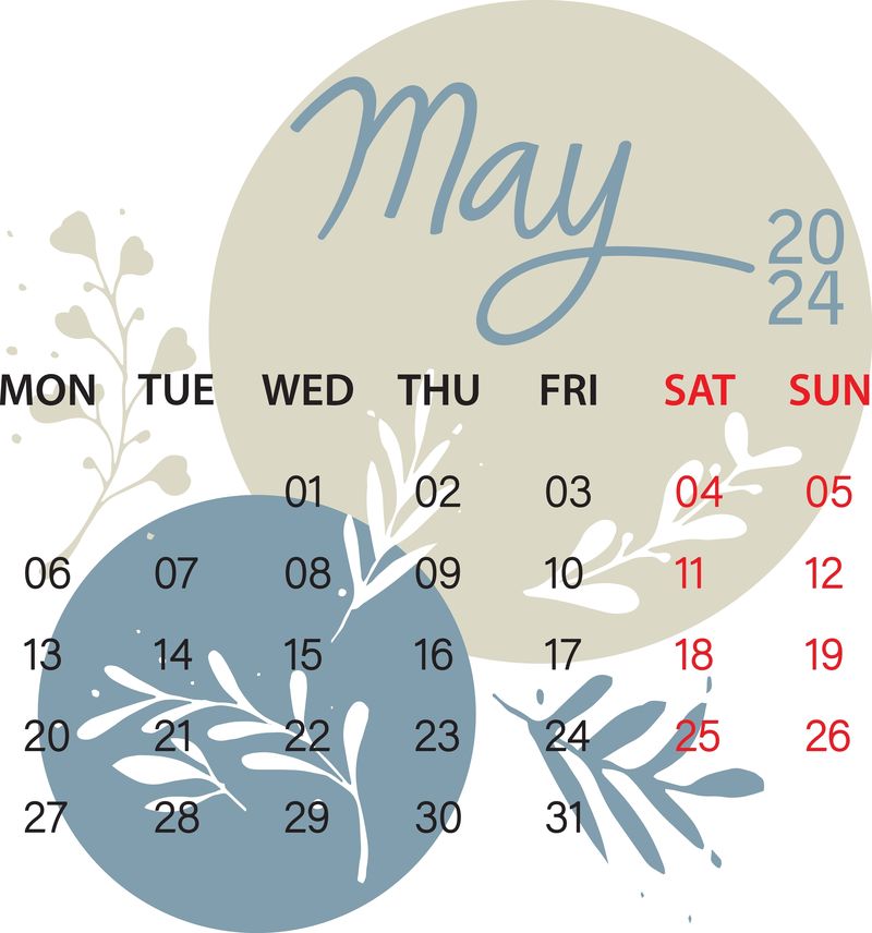 Calendar mai 2024