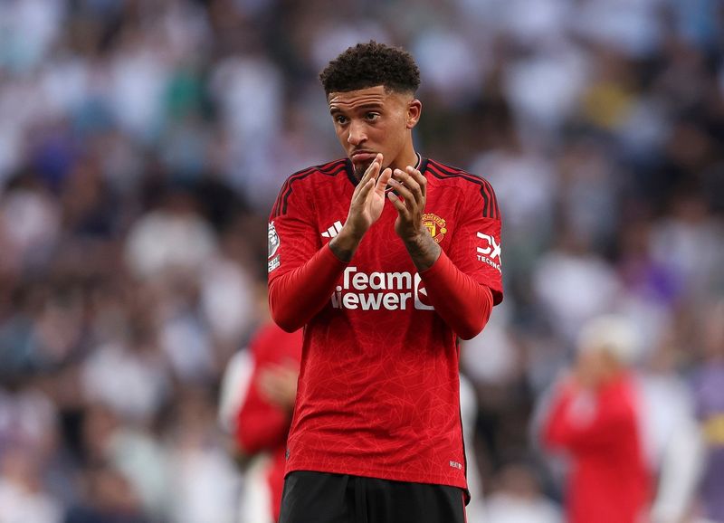 Jadon Sancho &icirc;n tricoul lui Manchester United