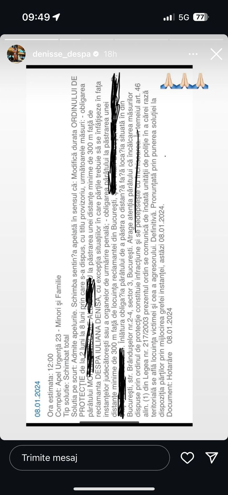 denisa despa amenintata
