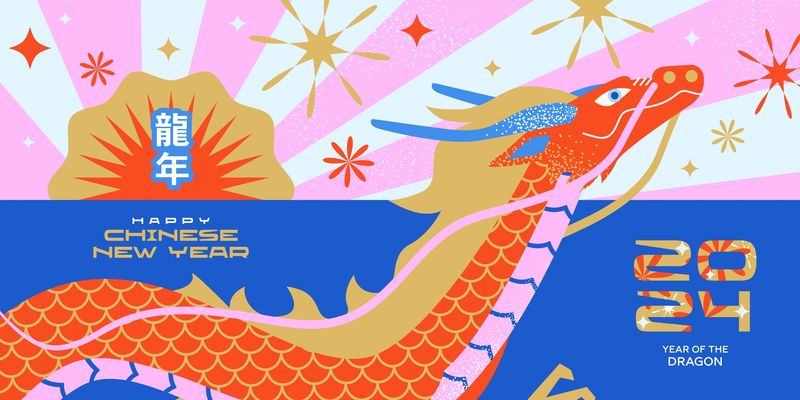 ilustratie dragon chinezesc