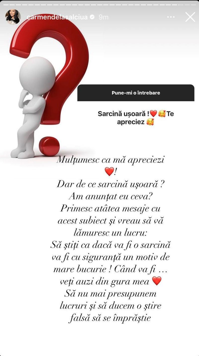 Carmen de la Sălciua mesaj